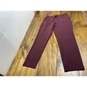 Lululemon Burgundy On The Fly Elastic Waist Drawstring 7/8 Womens Pants 6